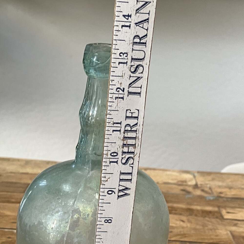 Antique Mold Blown Aqua Blue Large Demijohn Bottle 13.25” 1900's - Picture 13 of 16